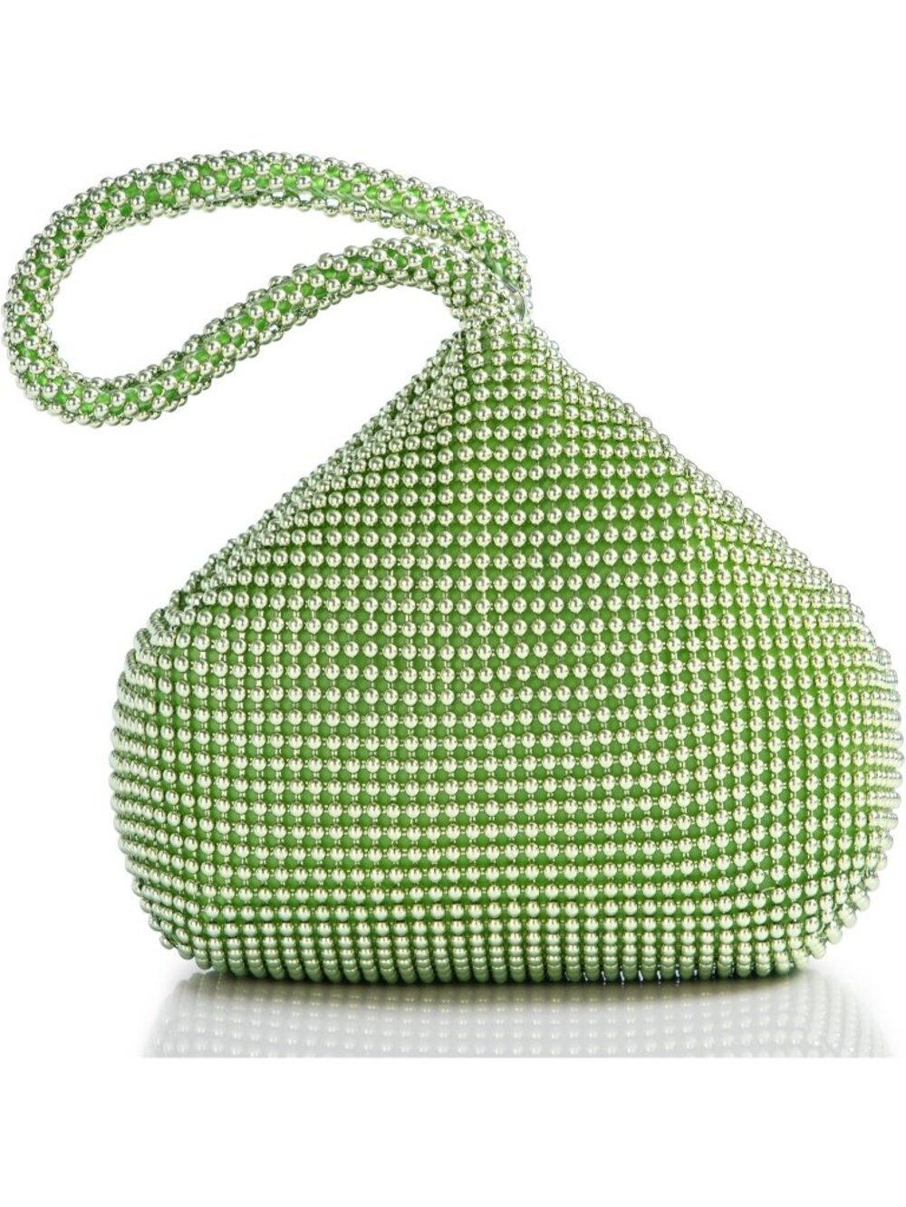 👜Women's Green Beaded Triangle Evening Clutch Wristlet Purses Wedding Bag